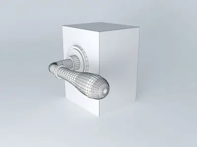 Traditional style door lever handle 3D model