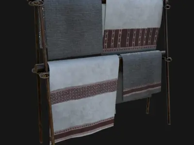 Carpet stall low poly 3d model  Free low-poly 3D model