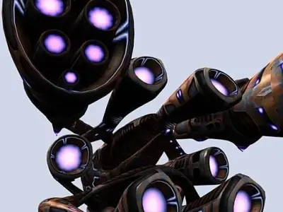 3DRT - Alien Motherships Low-poly 3D model