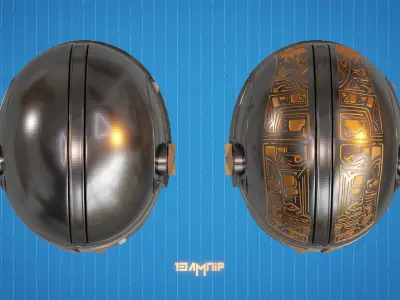 Detailed Mandalorian Helmet 3D print model