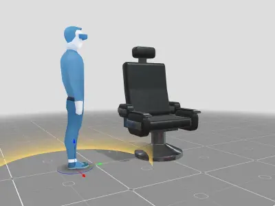 Bridge Command Chair Low-poly 3D model