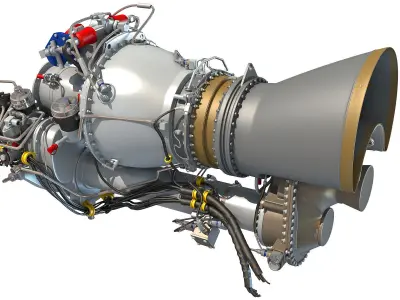 Turboshaft Helicopter Engine 3D model