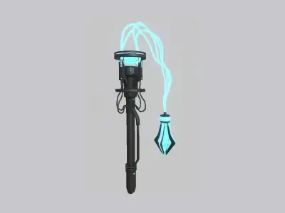 SciFi Flail A01 Black Blue - Sci Fi Weapon Design Low-poly 3D model