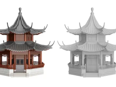 gazebo Low-poly 3D model