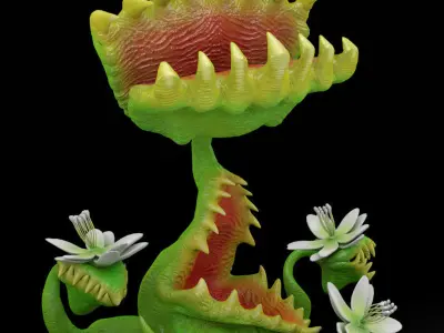 Rigged Venus Flytrap Monster  Animated 3D Model for Poser  Daz 3D model