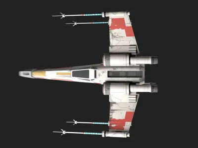 x-wing maya rigged for maya and Cinema 4D Low-poly 3D model