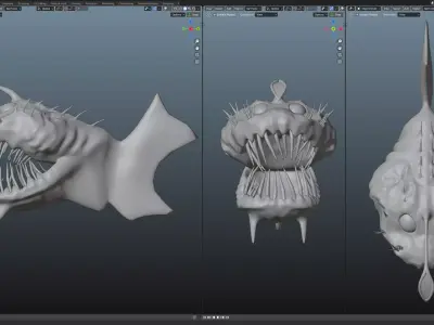 Angler Deep Sea Fish  Low-poly 3D model