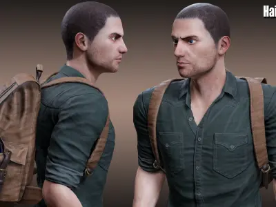 Male Survivor Low-poly 3D model