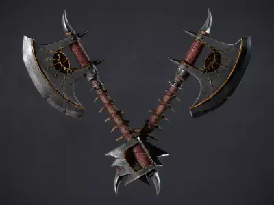 Medieval Fantasy Axe Low-poly 3D model purchase