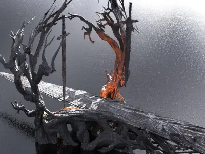 King Arthur Sword tree 2 3D model