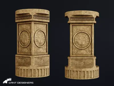 Ancient Architectural Pillar Low-poly 3D model