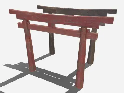 japan tori gate Low-poly 3D model