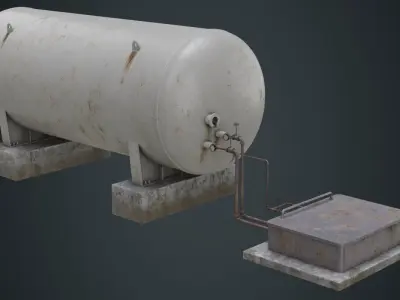 Industrial Gas Tank 2B Low-poly 3D model
