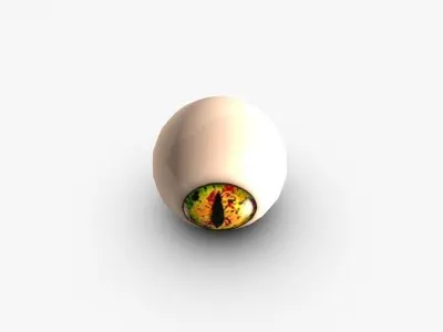 Yellow snake eye Low-poly 3D model