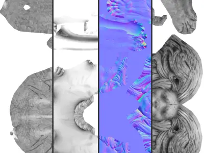 Lion Statue Low Poly Free low-poly 3D model