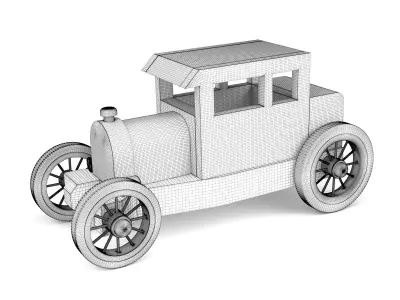Wooden toy car 46 3D model
