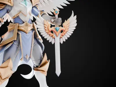 Stylized Sword - Paladin Sword Sacred Vow - Game Ready 3D model