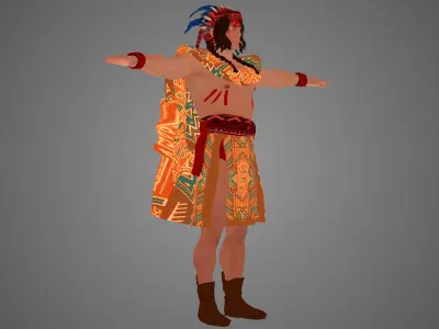 Native American Warrior Male 3D model