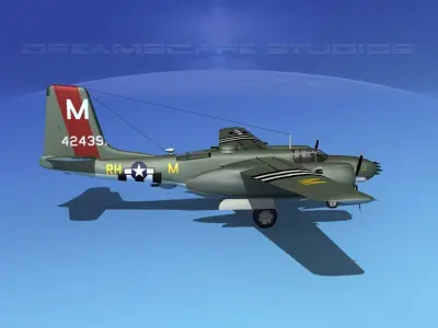 Douglas A-26B Invader V04 3D model