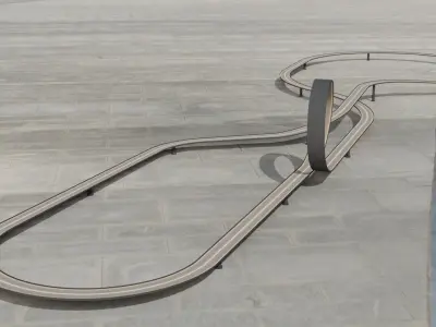Acrobatic track Low-poly 3D model