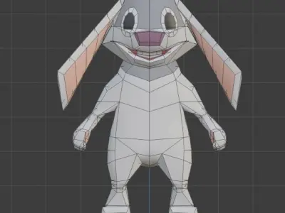 Happy As A Nut Bunny Low-poly 3D model