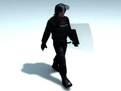 SWAT Police Officer Low-poly 3D model