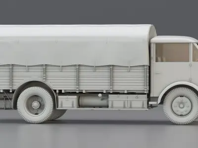 WWII French Heavy Cargo Truck 5t 3D model