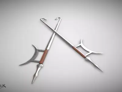 Shuang Gou the Twinswords Low-poly 3D model