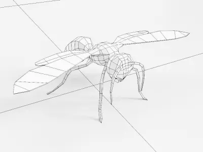 Flying ant 3d model  Low-poly 3D model