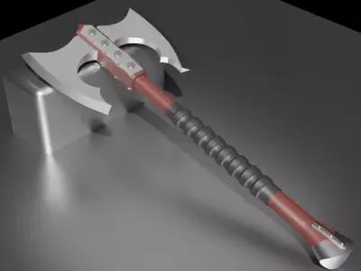 Extra Large Double-Headed Battle Axe 3D model