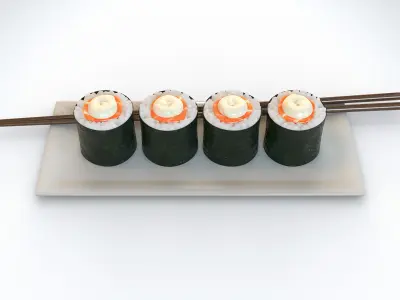 Sushi Salmon Maki 3D model