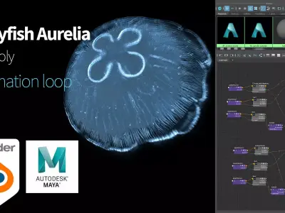 Jellyfish Aurelia Low-poly 3D model