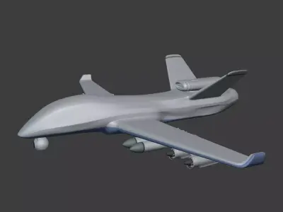 Generic Military Combat Drone - UCAV  - UAV Low-poly 3D model