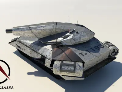 Future Tank Low-poly 3D model