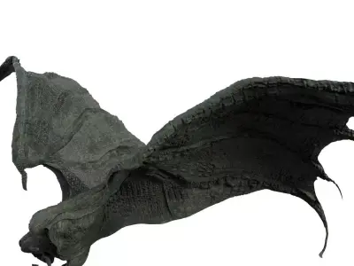 Dragon wings with UVs version 2 longer 3D model