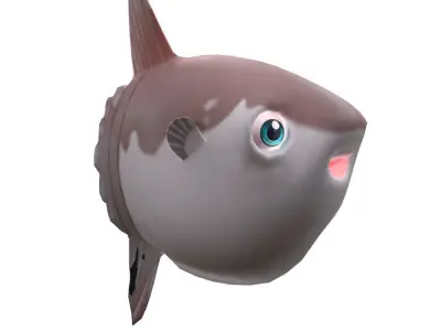 Mola Mola Animated Fish  Low-poly 3D model