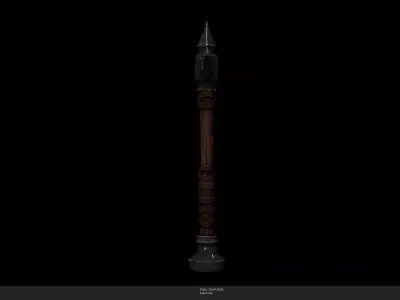 Stylized Runic Frost Axe Game Ready - AI Low-poly 3D model