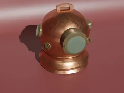 Scuba Diving Helmet Low-poly 3D model