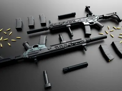 RM 31 Assault Rifle Low-poly 3D model