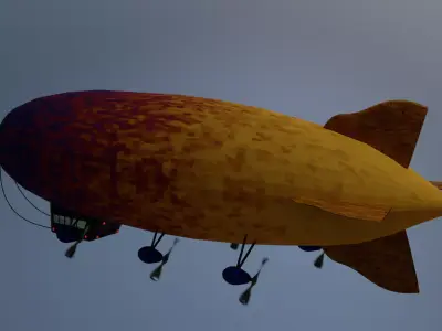 Airship PBR low poly animated Low-poly 3D model