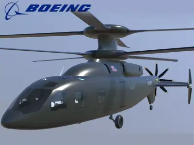 Sikorsky Boeing SB1 Defiant demonstrator Low-poly 3D model