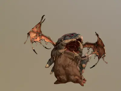 Winged Larva Sand Monsters Attack 3D model