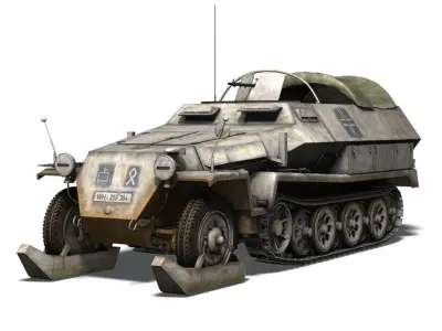 SD KFZ 251 1 - Ausf C - Half-track - Winterkit 3D model