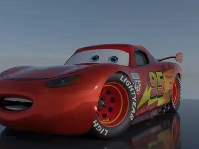 Mc queen car pixar Project Blender Free 3D model