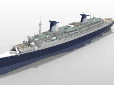 SS NORWAY 1980 cruise ship - full hull and waterline 3D print model
