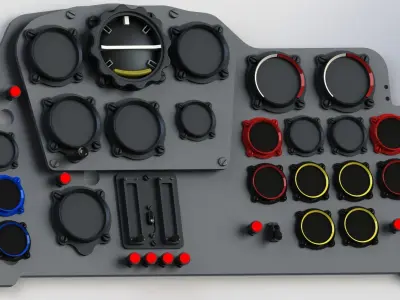 ME262 high definition complete cockpit 3D print model
