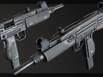 PBR IMI UZI Low-poly 3D model