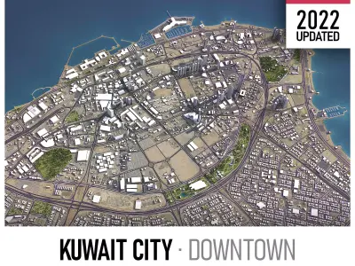 Kuwait Low-poly 3D model