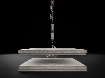 MODULAR BUILDING WITH INTERIOR KITBASH 06 Low-poly 3D model