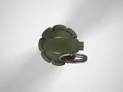 Mk 2 Grenade green painted Low-poly 3D model
